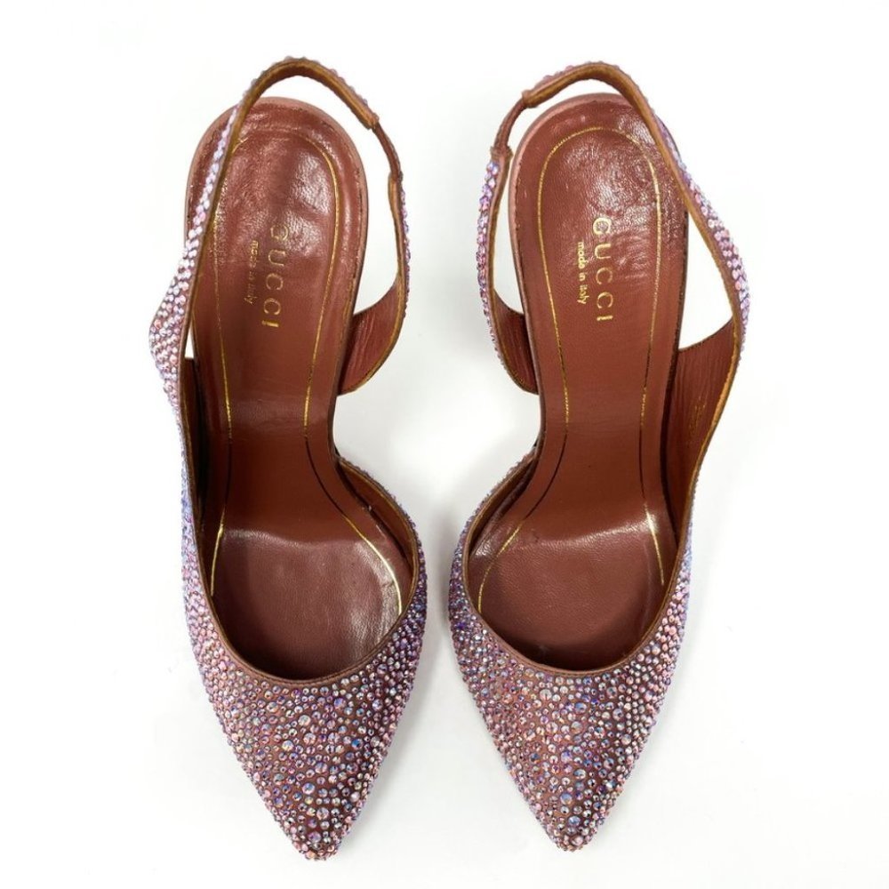 Gucci Pink Embellished Heels - Picture 3 of 12
